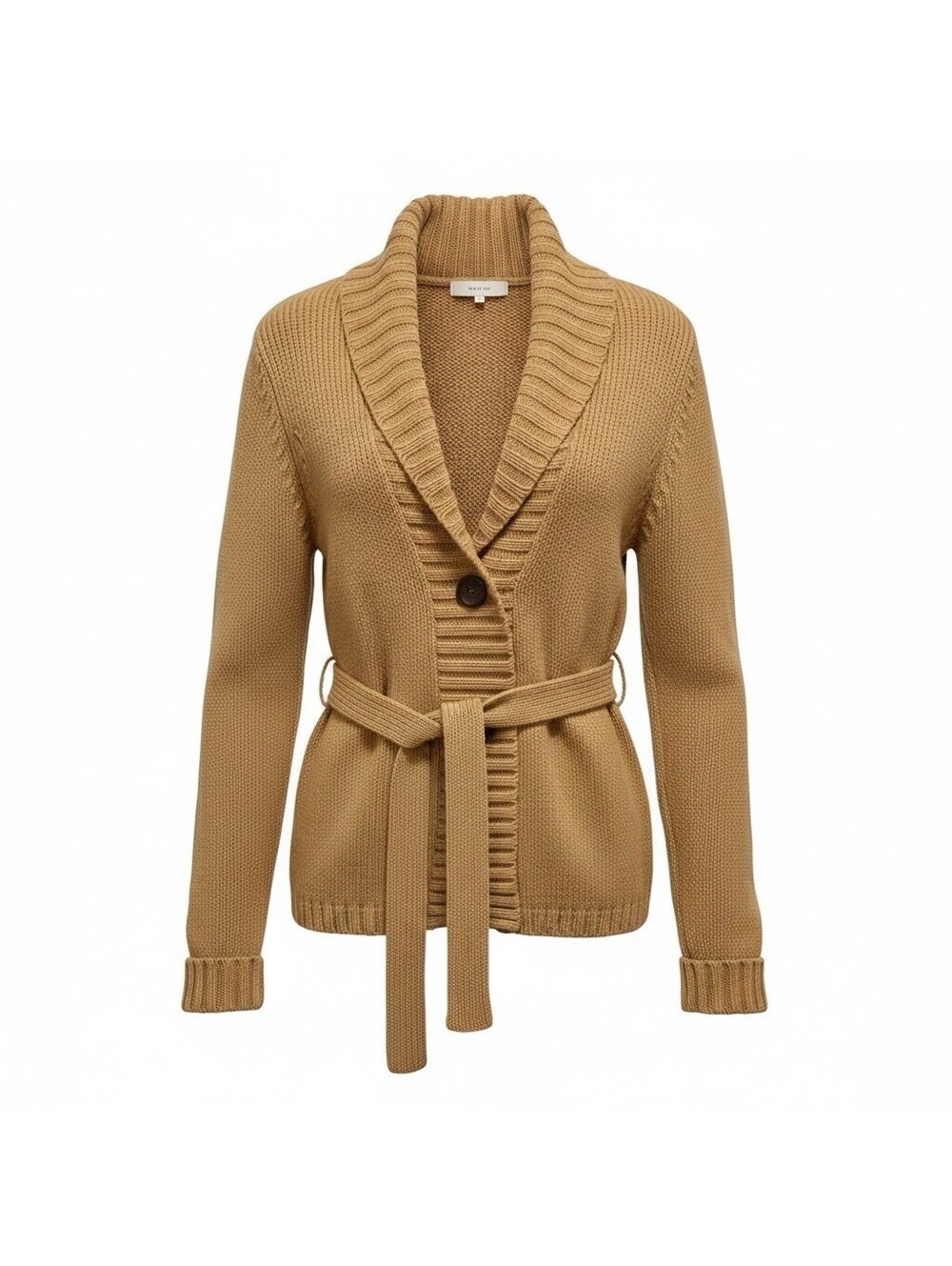 Vintage Crazy Horse L Liz Claiborne Caramel Cardigan Sweater Tie Western Classic